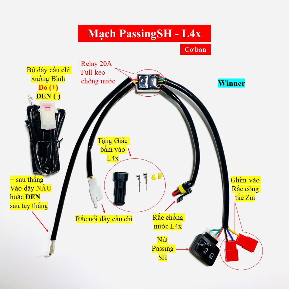 Mạch Passing SH cơ bản cho đèn trợ sáng L4x | Zone9x