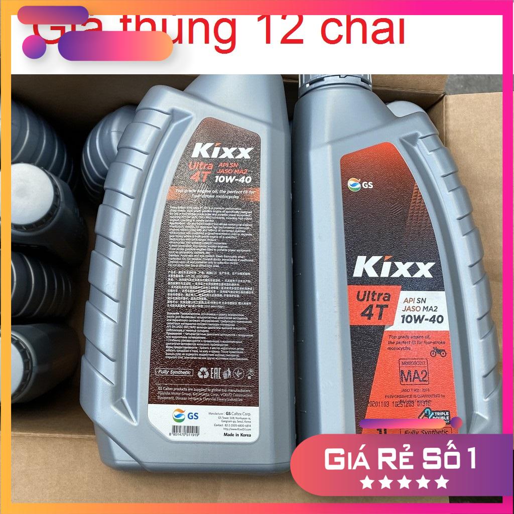 [THÙNG 12 CHAI] Nhớt Kixx 10W40 Fully Synthentic nhập khẩu Hàn Quốc, nhớt kixx 10W40 cho xe máy xe côn tay