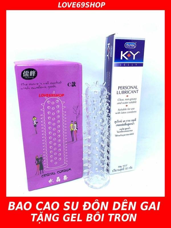 {Số lượng có hạn} Bao cao su đôn dên gai râu Baile tăng kích thước - Dùng nhiều lần + tặng gel bôi trơn KY