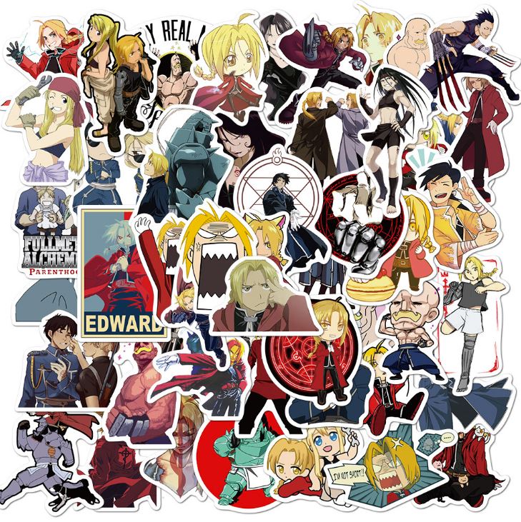 [HCM]Sticker ANIME EDWARD nhựa PVC không thấm nước dán nón bảo hiểm laptop điện thoại Vali xe Cực COOL #146