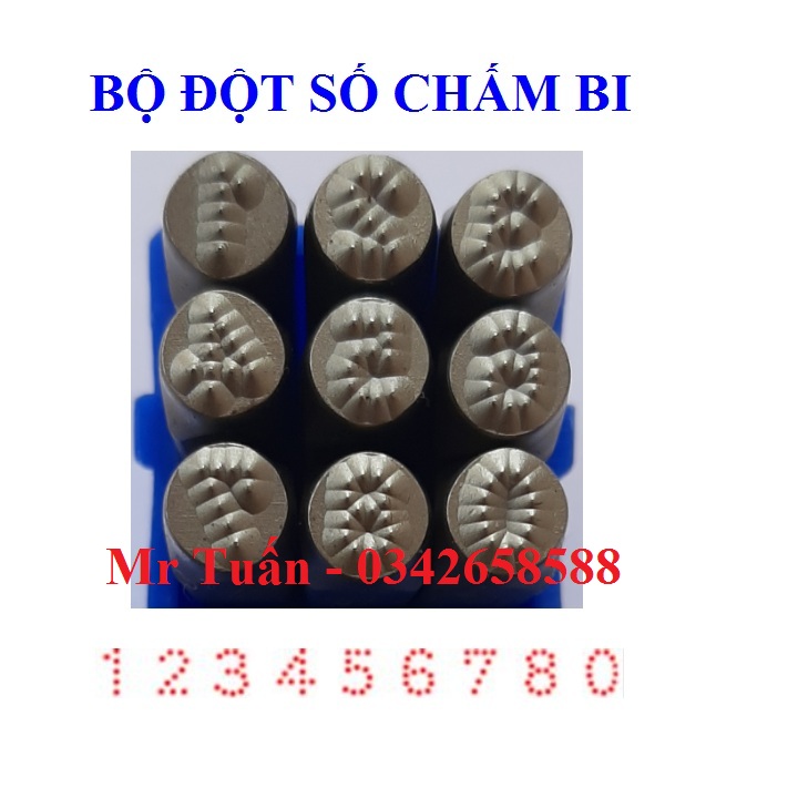 Bộ đục chữ và số chấm bi 6mm