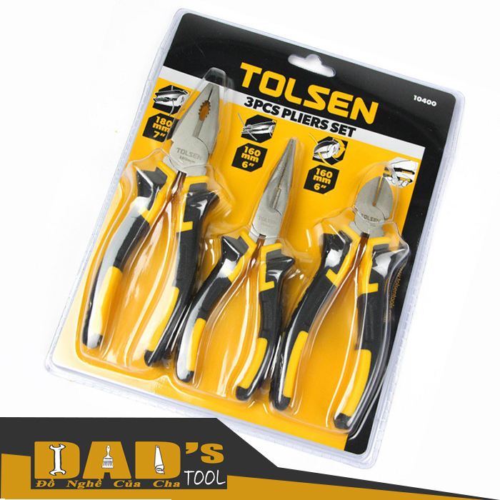 [HCM]BỘ 3 KỀM RĂNG(180mm)/CẮT(160mm)/NHỌN(160mm) - TOLSEN 10400/410
