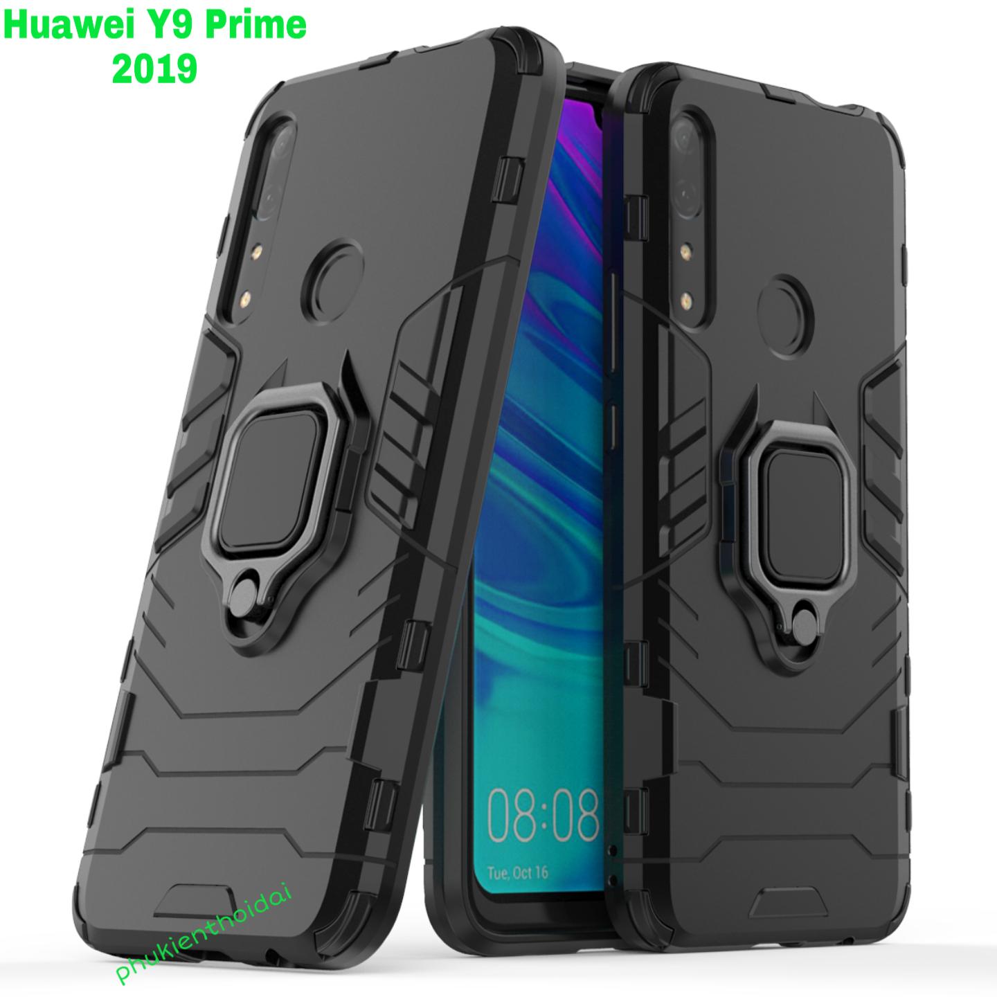 Ốp lưng Huawei Y9 Prime 2019 chống sốc Iron Man Iring cao cấp siêu bền giá đỡ xem phim