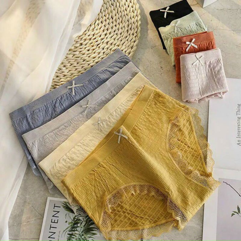 Combo 10 Quần Lót Nữ Cotton Nhăn Kháng Khuẩn