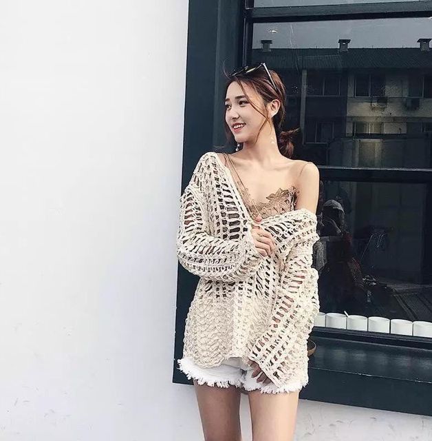 [HÀNG CAO CẤP] Áo lưới Châu Bùi đan dày sang chảnh