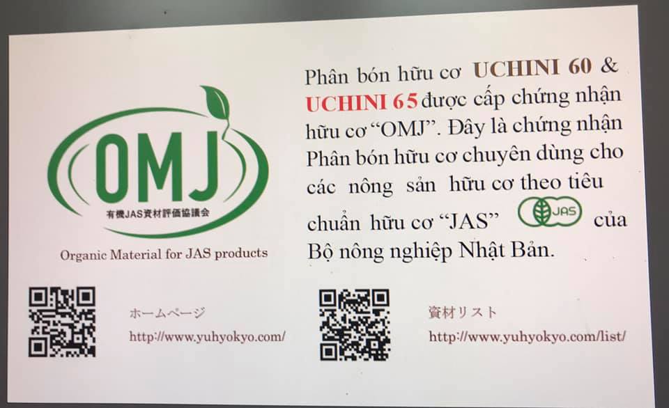 Phân Bón Hữu Cơ Nhập Khẩu Nhật Bản UCHINI-65