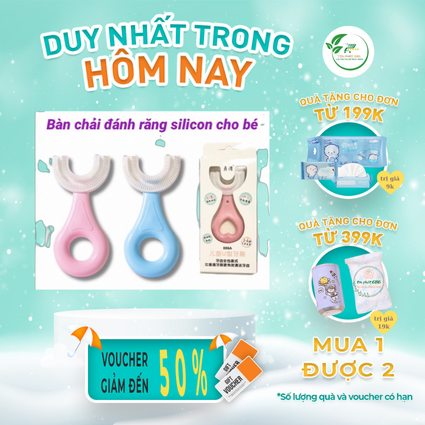 [GIÁ BÁN TƯƠNG TÁC] Bàn chải đánh răng silicon chử U cho bé
