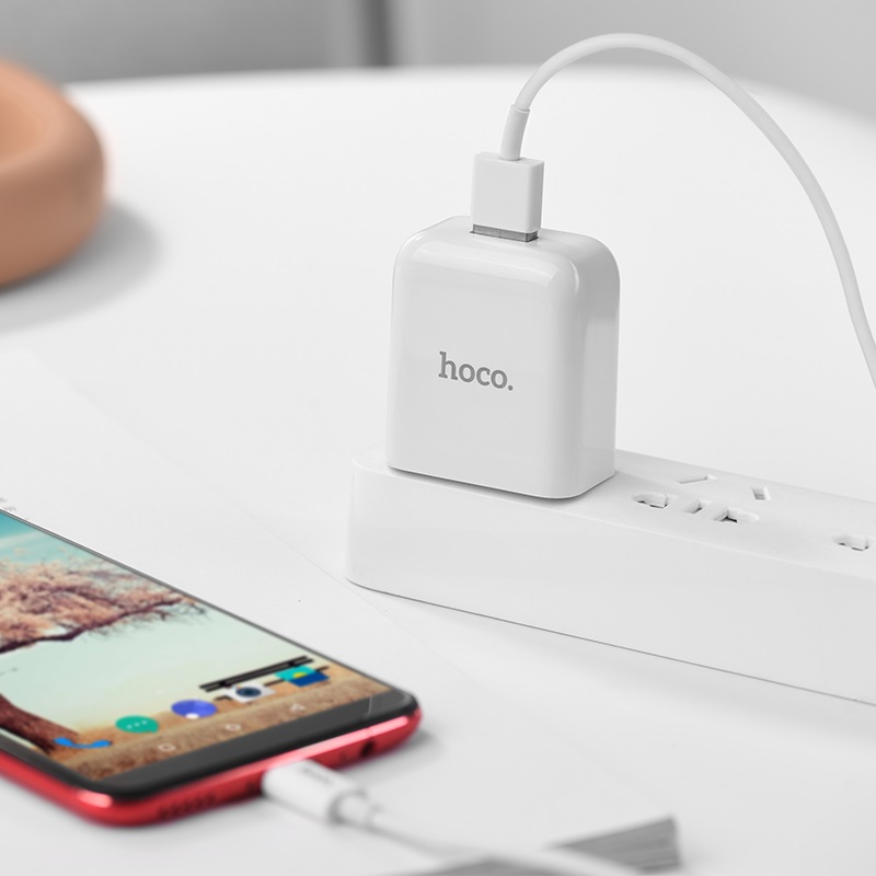 Bộ Cốc sạc và Cáp sạc Hoco C49 cổng Lightning / TypeC / Micro-USB tùy chọn Output max 2A (Trắng) - Hãng phân phối chính thức - Nhất Tín Computer