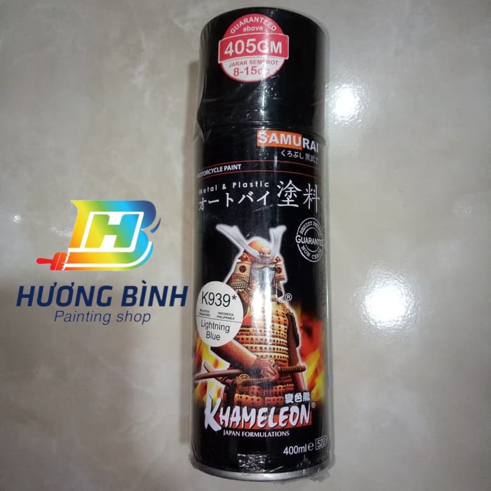 Sơn xịt Samurai màu Xanh Nhạt - K939 (400ml) (có khả năng kháng xăng A92, A95)