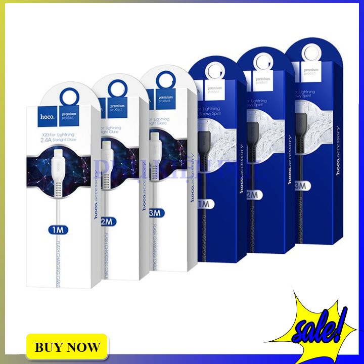 Cáp sạc nhanh hoco x20 lightning bảo hành 12 tháng