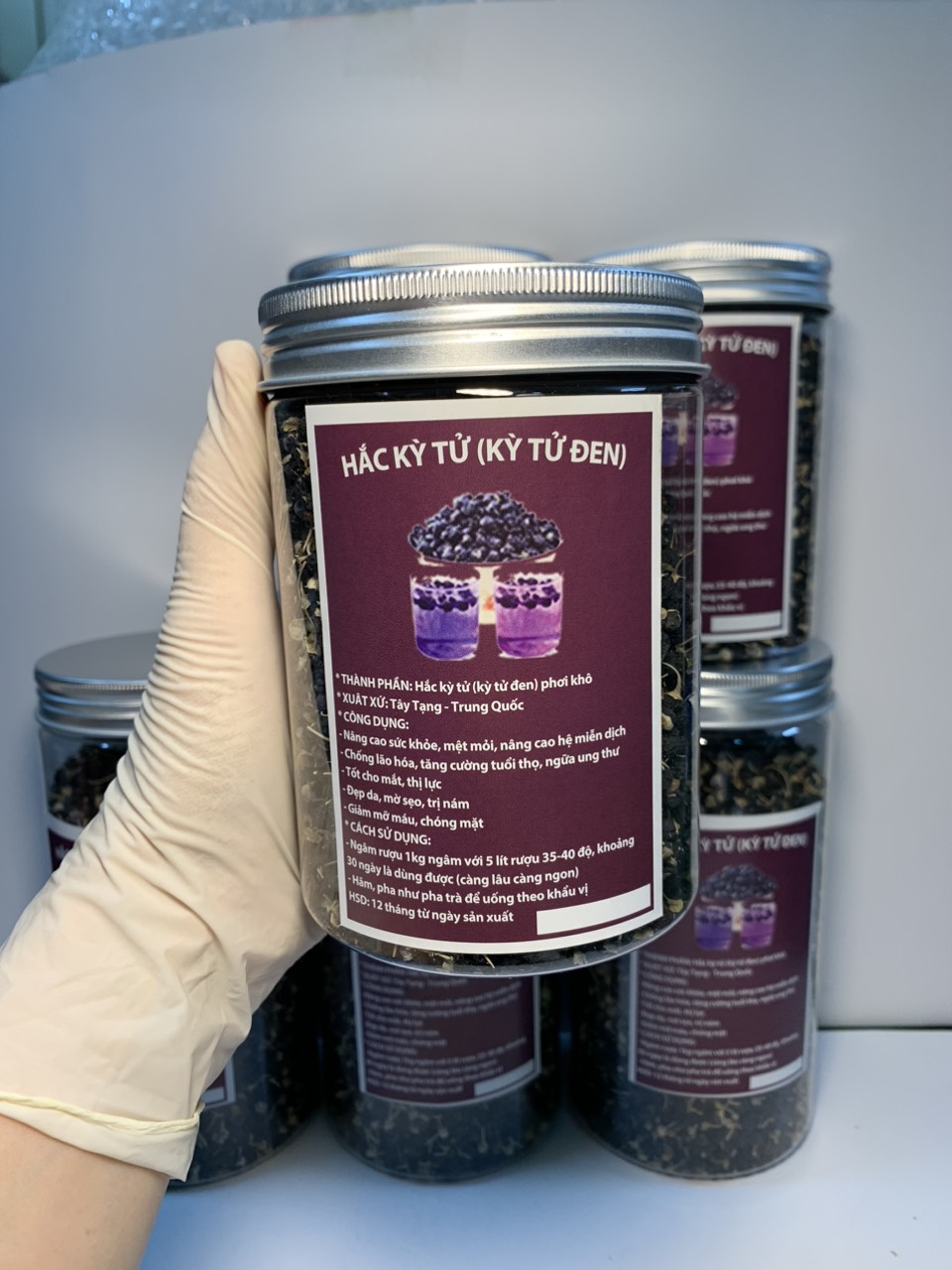 Hắc kỷ tử, kỷ tử đen, hộp 250g hắc kỷ tử sấy khô, giảm cân, giảm béo, trường thọ, đẹp da, sản phẩm y hình, thơm nức