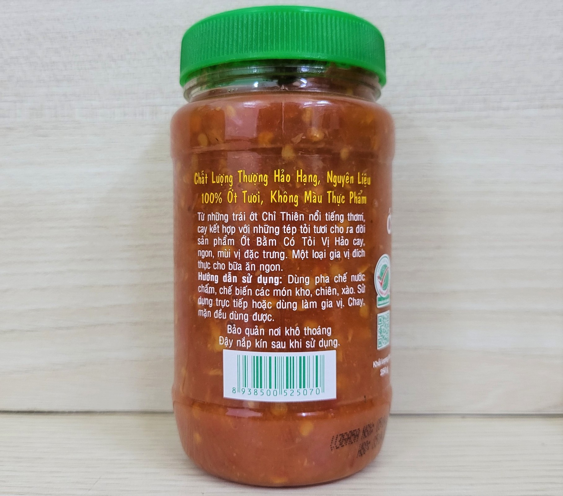 [có TỎI] (lọ 250g) ỚT BẰM CÓ TỎI VỊ HẢO Chopped Chilli With Garlic