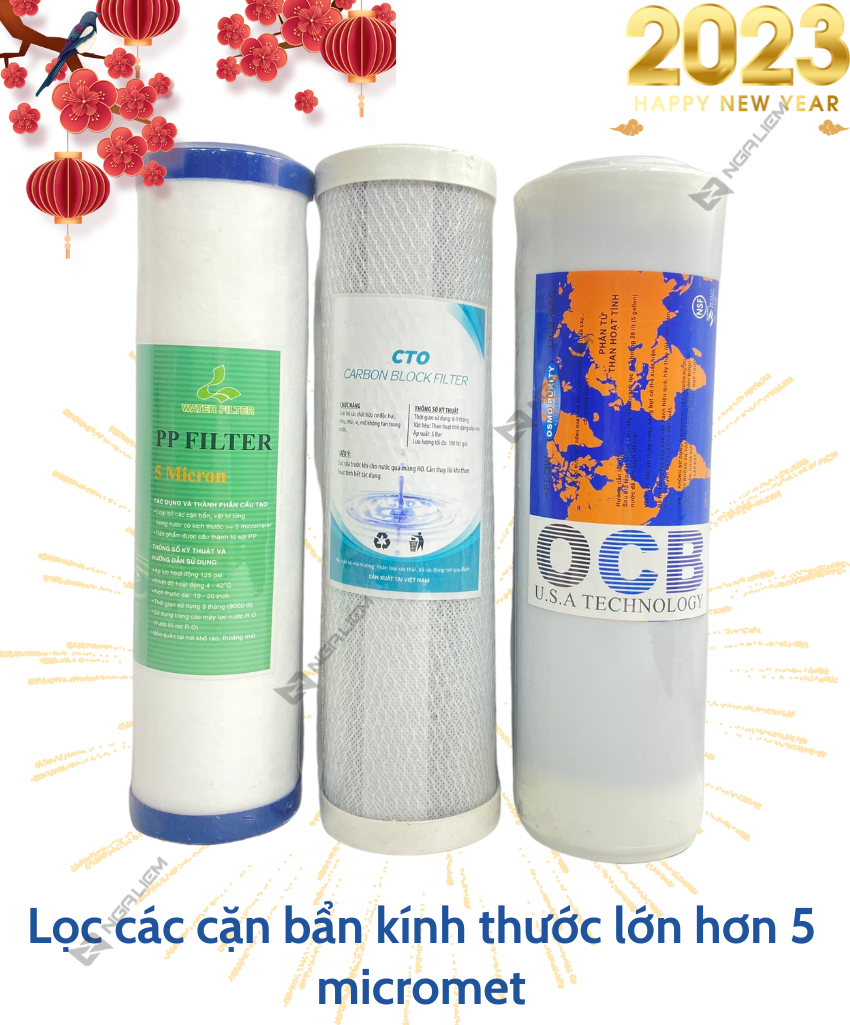 Lõi lọc nước số 1, 2, 3 Công Nghệ Mỹ OCB