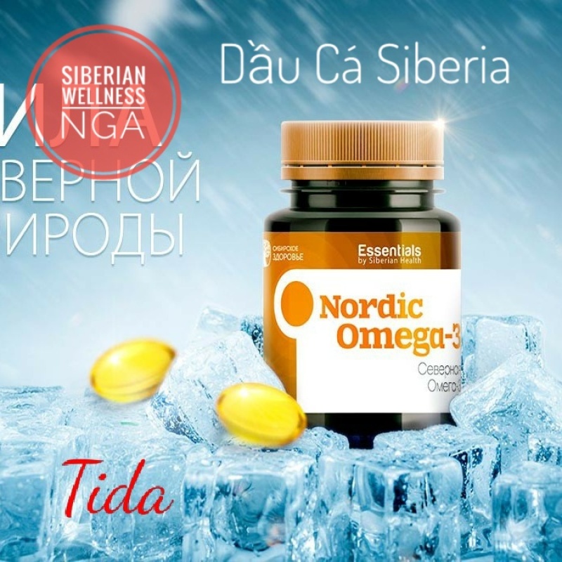 Dầu Cá Siberia - Phòng Bệnh Tim Mạch, Tăng Cường Hoạt Động Não - Essentials by Siberian Health. Nordic Omega-3 - Siberian Wellness - Xuất Xứ NGA cao cấp