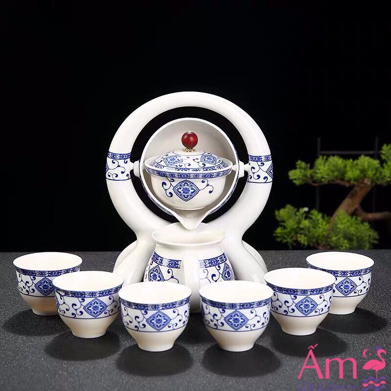 Bộ Ấm Chén Pha Trà Đạo Hòa Cổ Bằng Gốm Sứ Cao Cấp Ấm Gift Decor