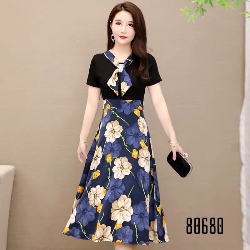 VÁY DỰ TIỆC PHỐI HOA SANG TRỌNG