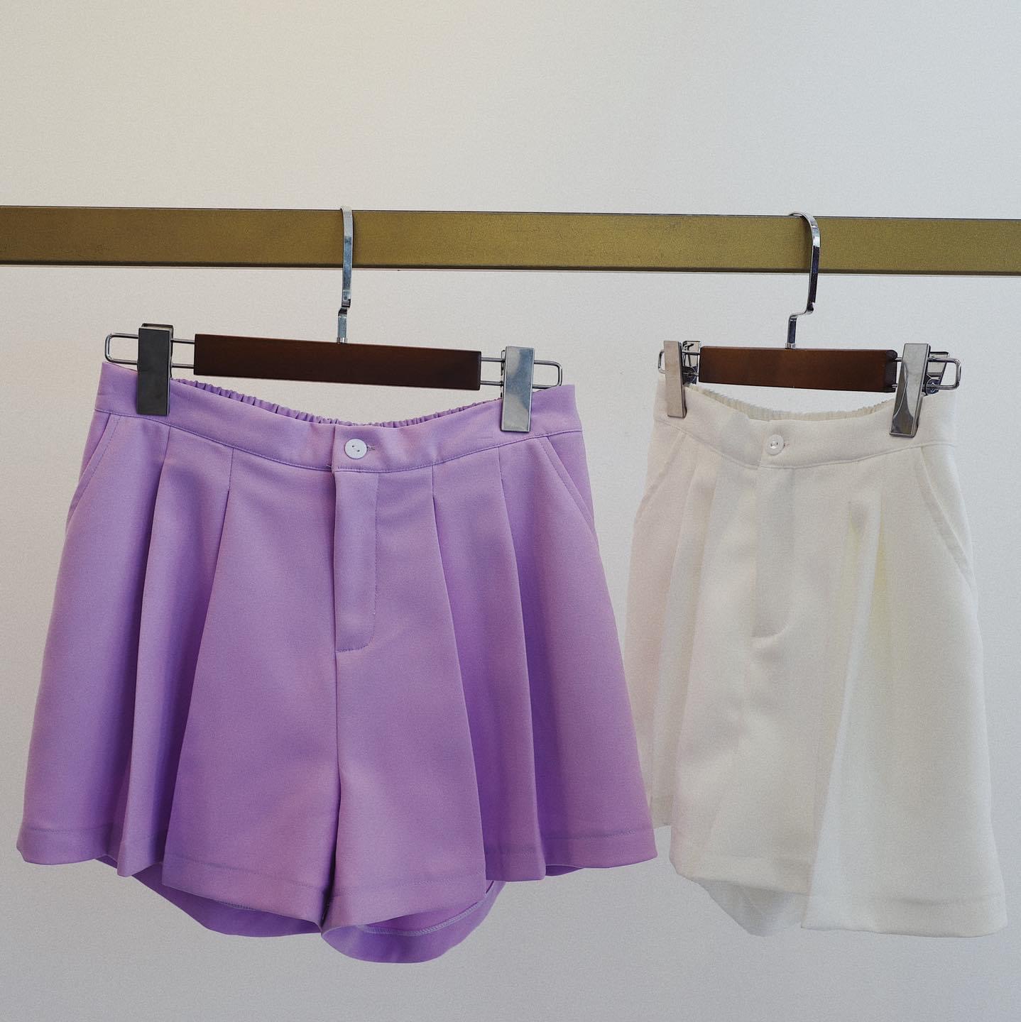 Quần đùi- quần short nữ xếp 2ly xòe