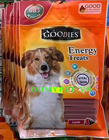 Que thức ăn vặt vị bò size lớn cho chó Goodies que M beef 500gr