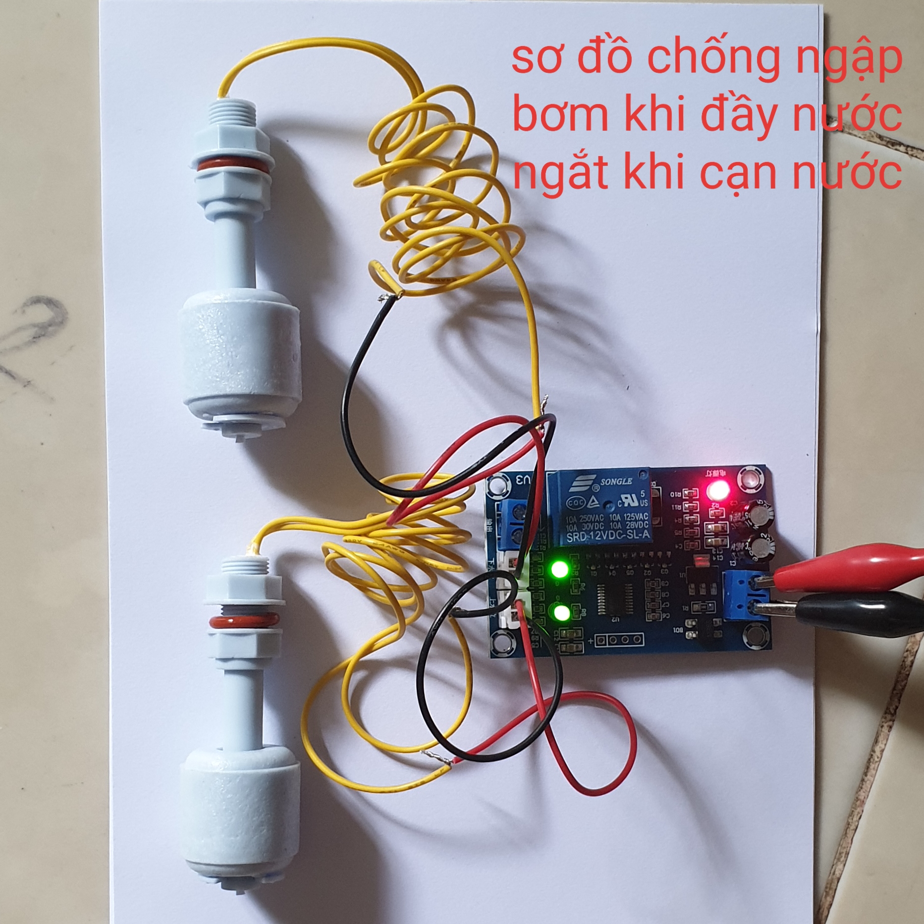 Mạch điều khiển mực nước bơm cấp nước tự động - bơm chống ngập