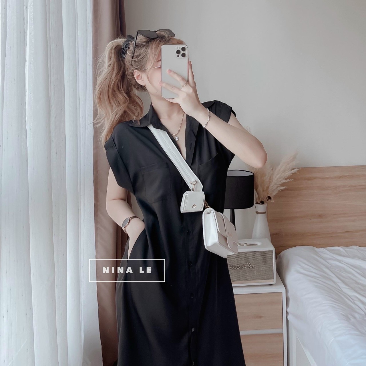 Đầm sơ mi lụa siêu xinh