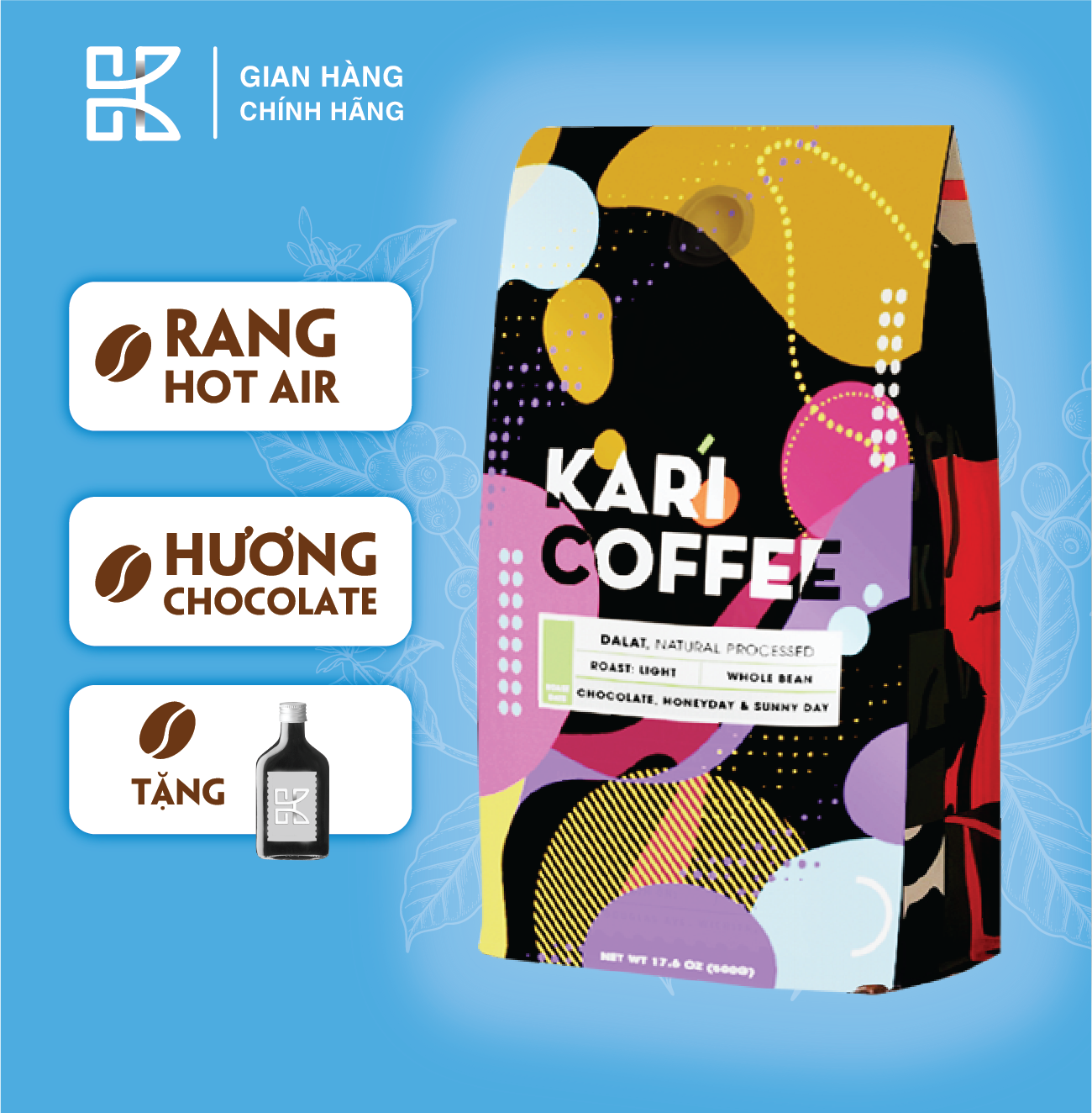 Cà phê karí cold brew 250gr 100% arabica xay thô chuyên dụng pha ủ lạnh hậu vị ngọt kari