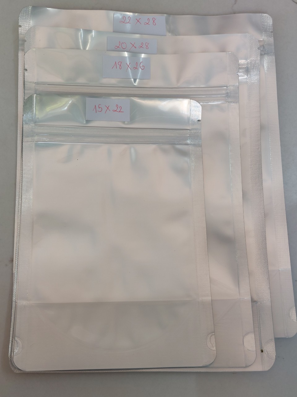 1kg túi zip bạc đáy đứng