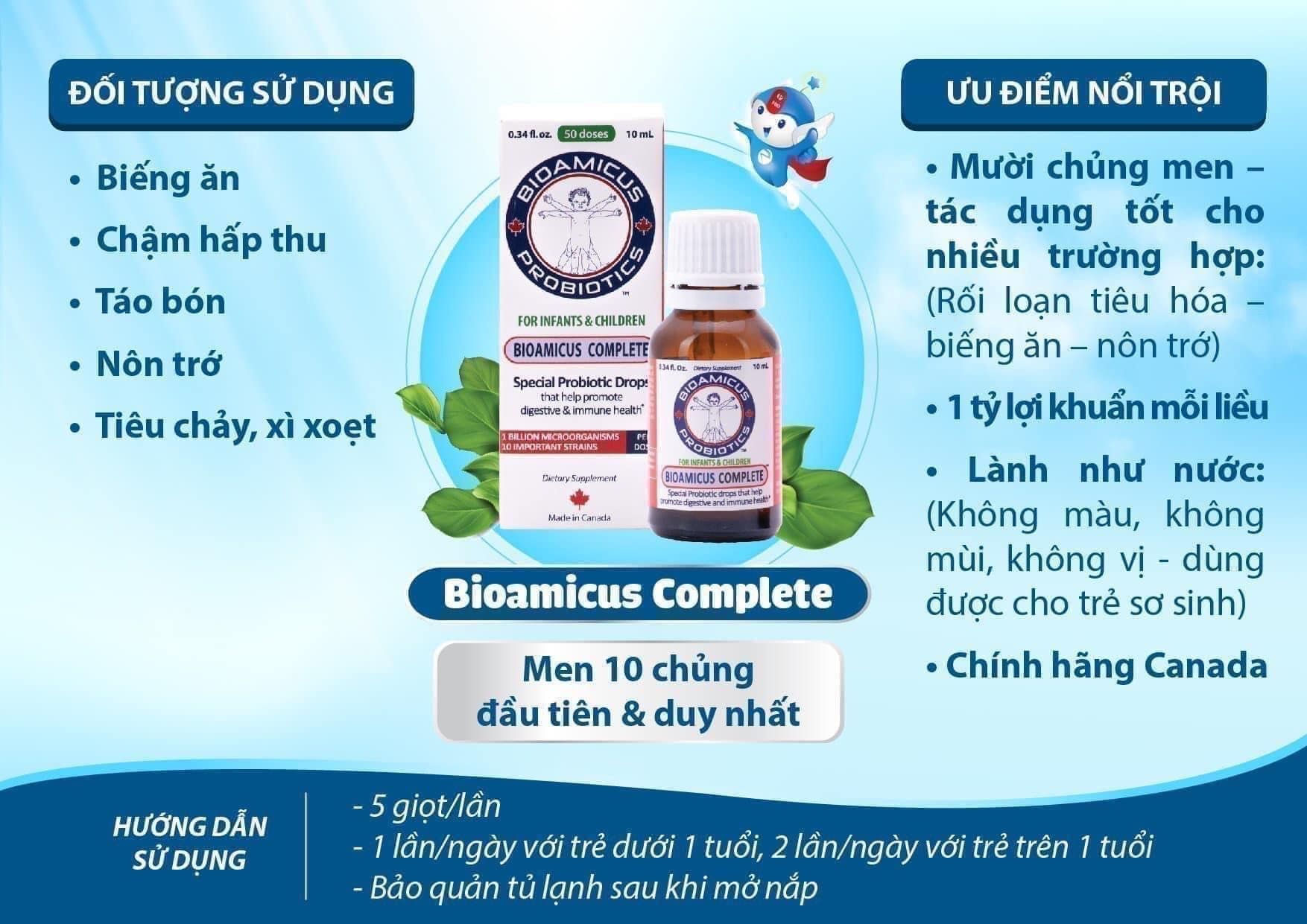 Men vi sinh 10 chủng BioAmicus Complete 10 ml