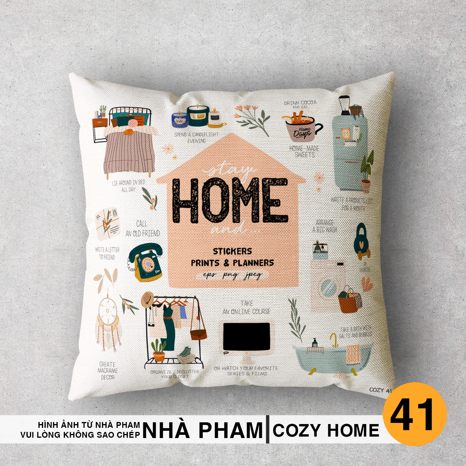 Gối Trang Trí Sofa COZY HOME (No41-No60) (45x45cm)