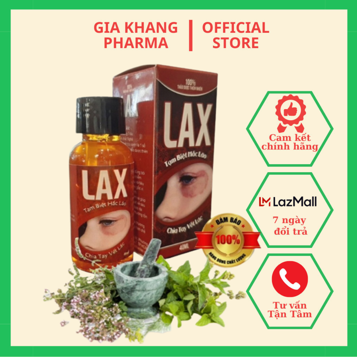 Kem ngừa hắc lào lax - hỗ trợ dứt điểm hắc lào da liễu hắc lào tận gốc lang ben chính hãng‎