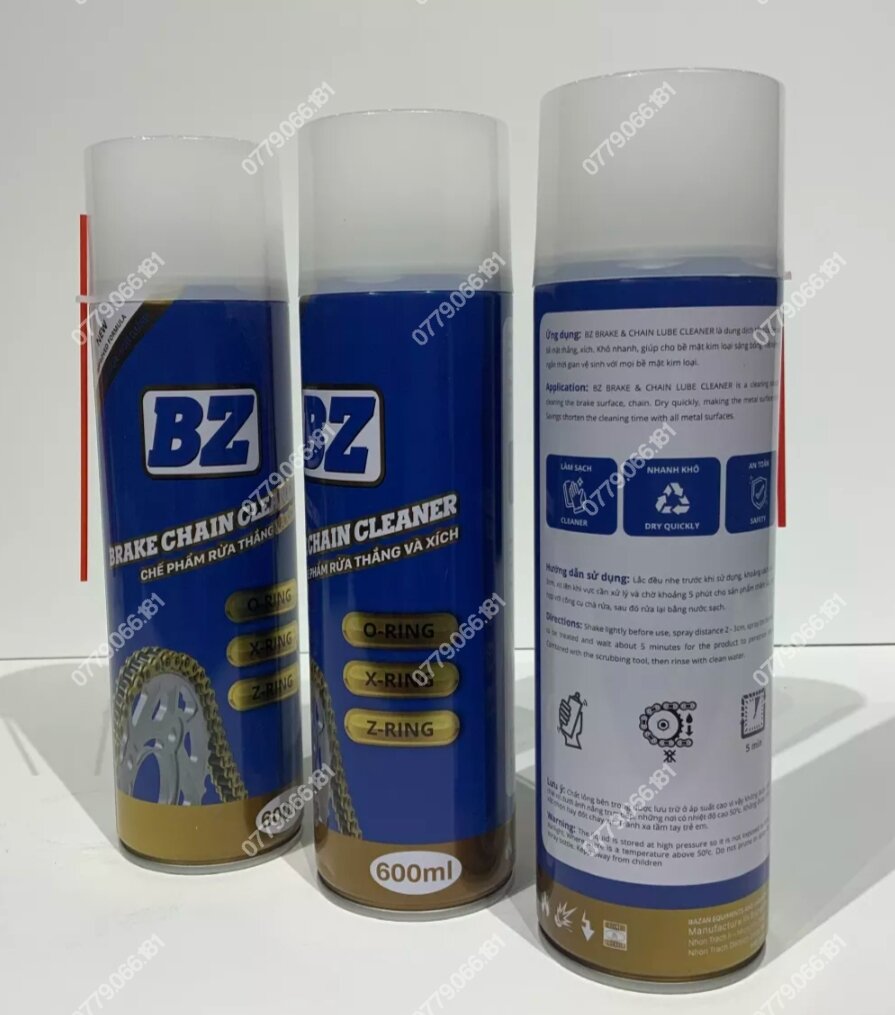 CHAI XỊT RỬA SÊN (XÍCH) BZ BRAKE CHAIN CLEANER 600ML