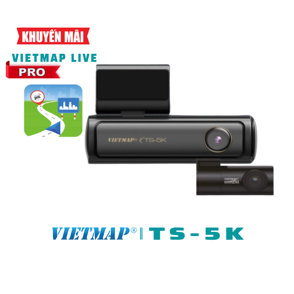 Camera Hành Trình Vietmap TS-5K - Kèm Thẻ Nhớ 64Gb - Tặng Vietmap Live Pro - Hàng Chính Hãng