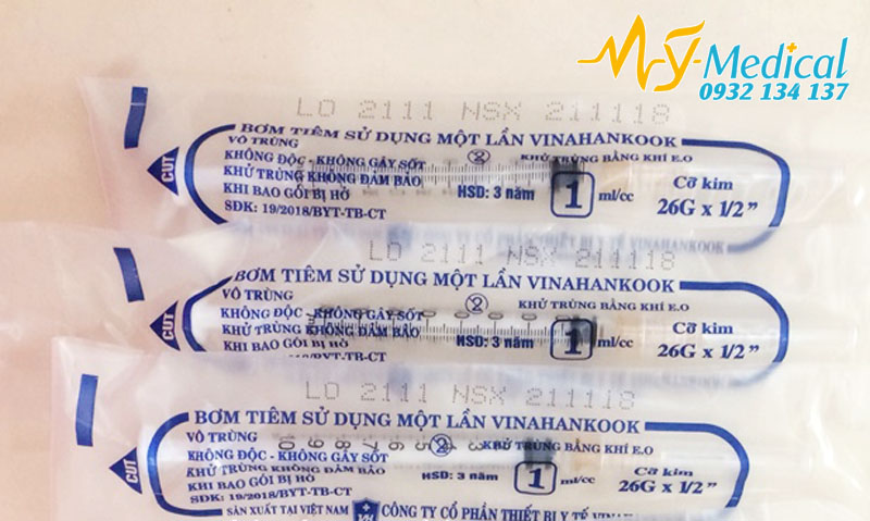 [HCM]Bơm tiêm sử dụng 1 lần 1ml/cc 26G Vinahankook