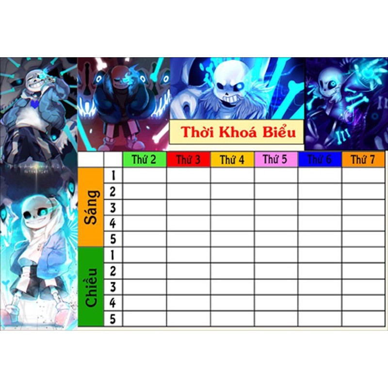 set 3 thời khoá biểu game undertale san
