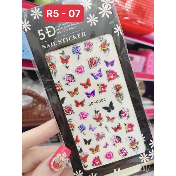 Sticker trang trí dán móng nổi 5D siêu đẹp