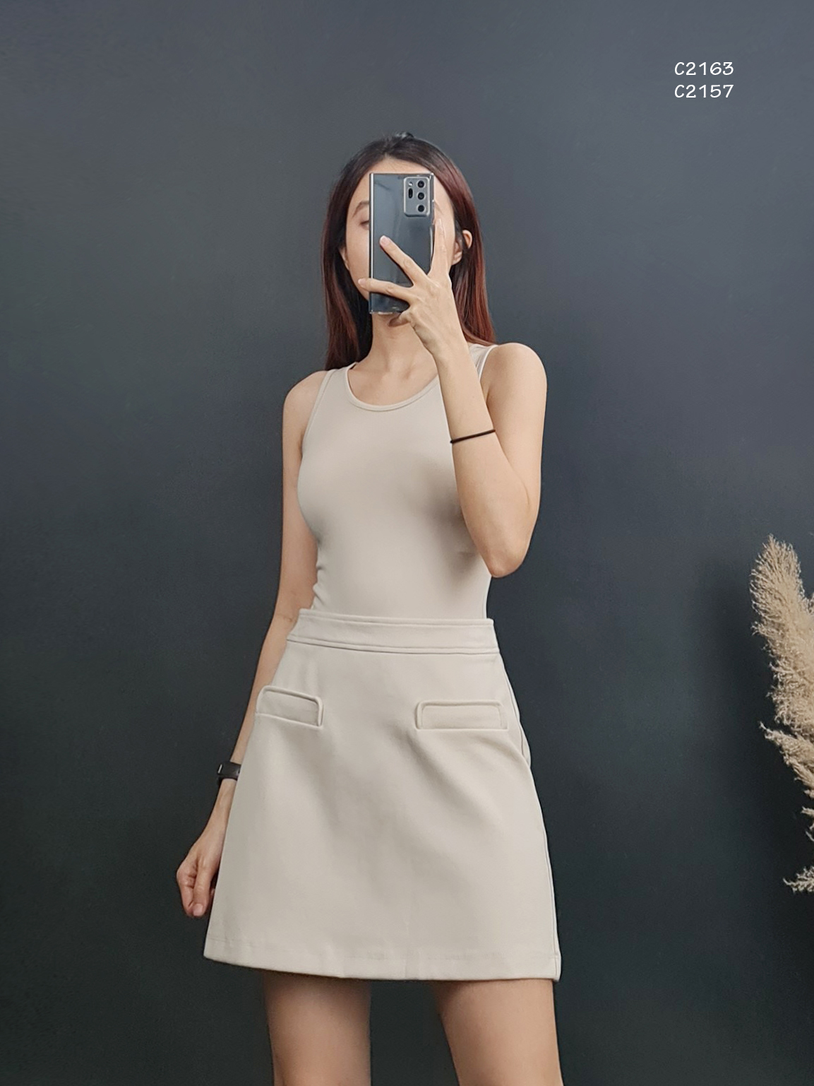 C2163 - Áo thun ba lỗ Arb0no Bra trơn