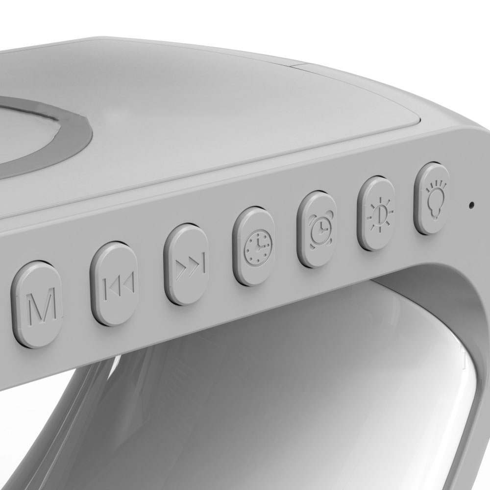 Loa nghe nhạc bluetooth quản lý bằng app , Đèn ngủ decor phòng ngủ đa sắc cảm biến theo nhạc, Đế sạc dự phòng không dây siêu tiện lợi, Đồng hồ báo thức thông minh hình chữ G NIMOCHA