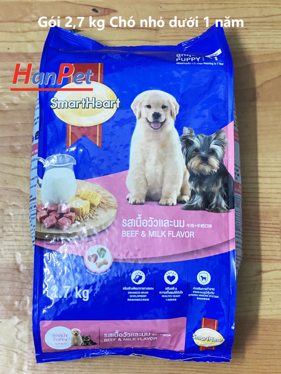 Hanpet - gói Lớn Thức ăn cho chó dạng hạt cao cấp Smartheart puppy và SH adult