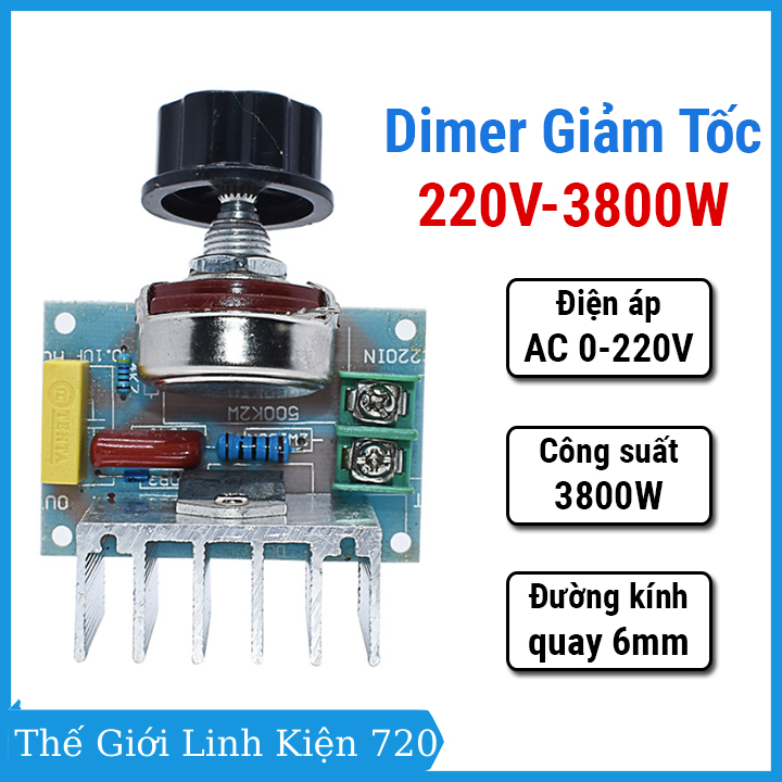 Dimer giảm tốc 220VAC 3800W DR38 dùng điều chỉnh tốc độ động cơ, điều chỉnh độ sáng đèn