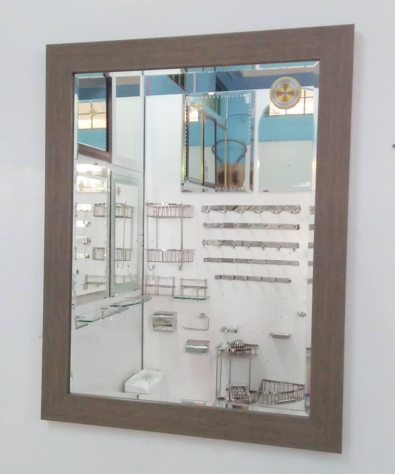 Gương soi Kibath khung viền màu xám KT 55x70 cm