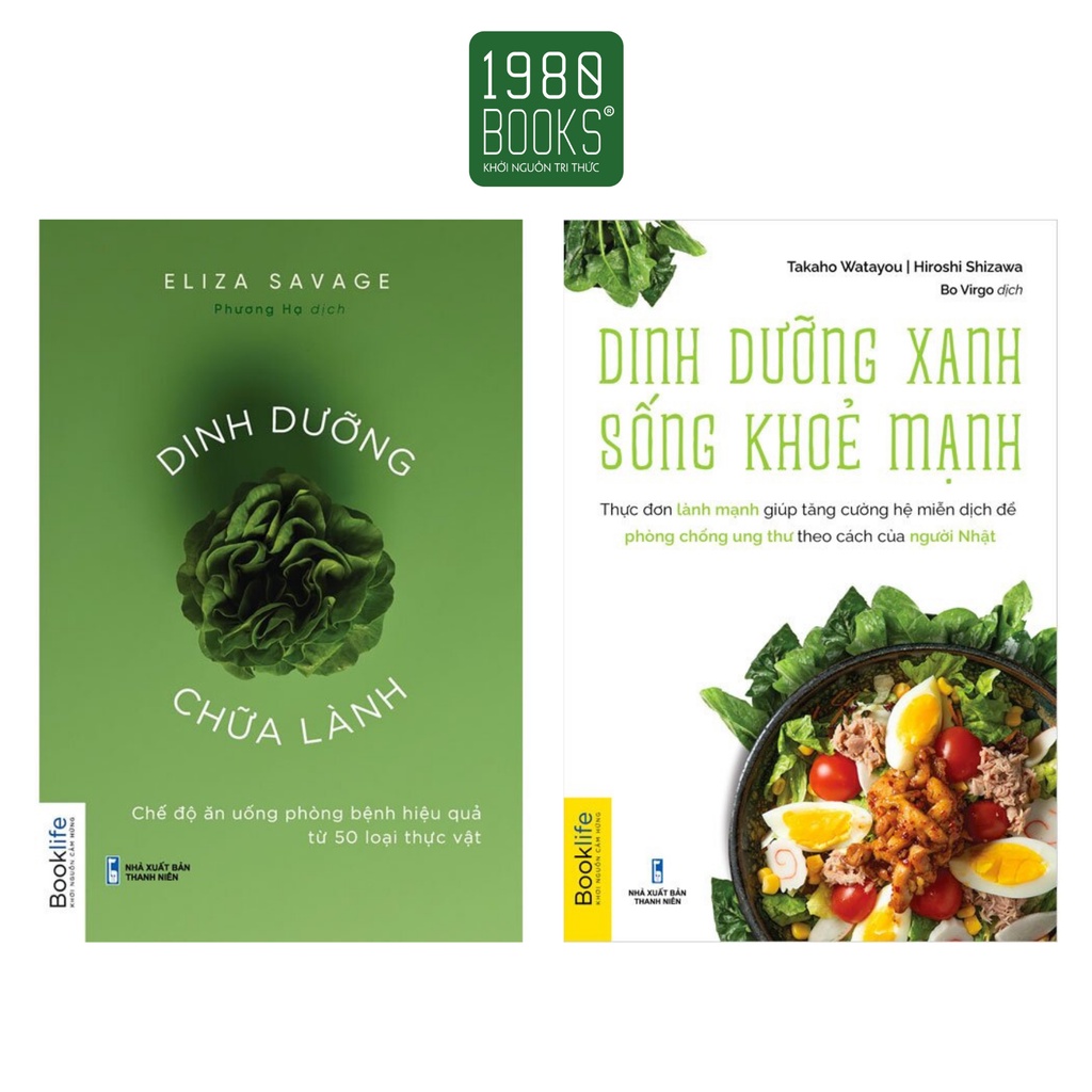 Sách - Combo 2 cuốn Dinh dưỡng chữa lành và Dinh dưỡng xanh sống khỏe mạnh - 1980Books