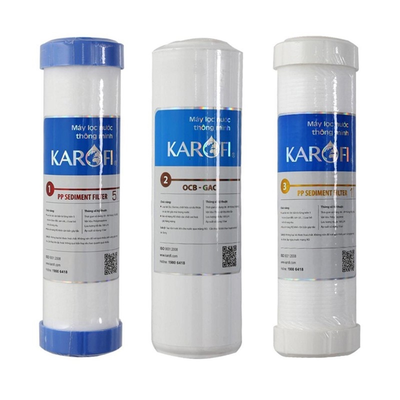 Bộ 3 lõi lọc RO KAROFI số 123