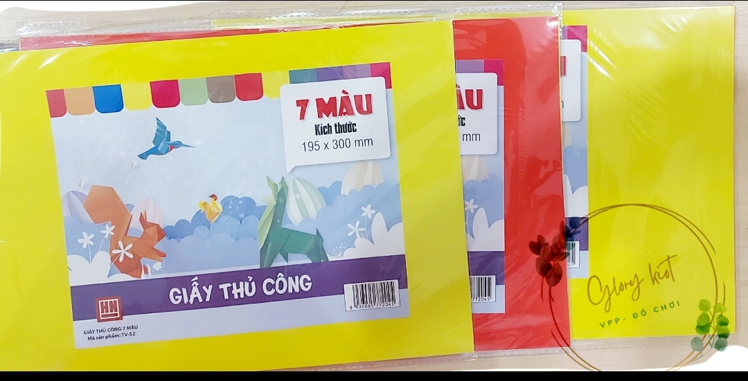 Giấy thủ công 7 màu Hồng Hà