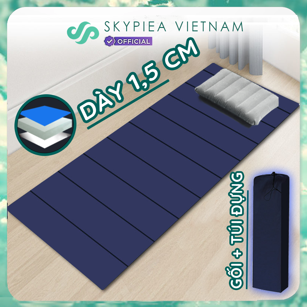 Nệm gấp ngủ trưa văn phòng skypiea - đệm đơn trải sàn gấp gọn - đệm ngủ du lịch gấp gọn - kèm túi đựng