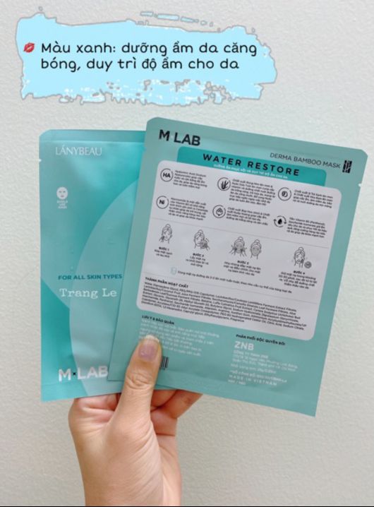 Mặt nạ sợi tre cấp ẩm Mlab Water Restore Xanh 1 miếng