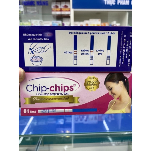 Que thử thai CHIP-CHIPS Que thử thai Chipchips 2 vạch chính xác