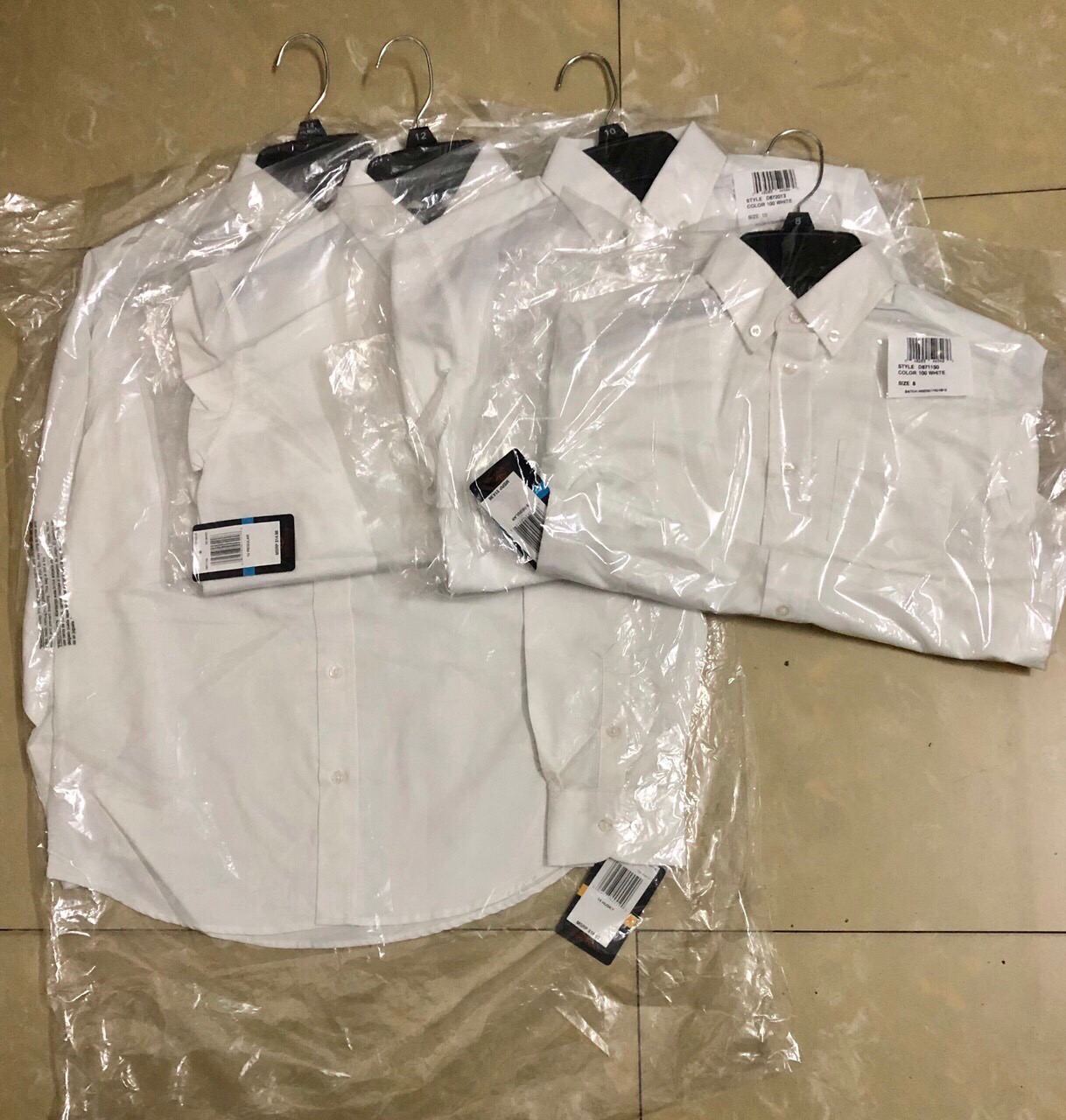 White shirt long sleeves for boys 6 - 14 years old