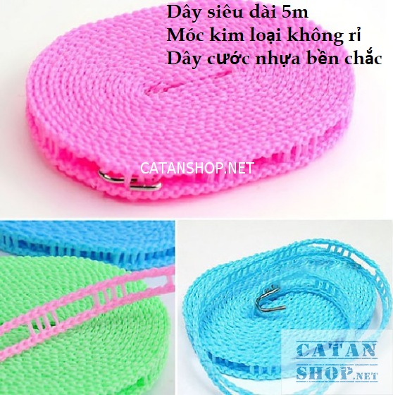 [HCM]Dây phơi đồ thông minh dài 5m có lỗ chống trượt tiết kiệm không gian GD412-DayPhoiDo