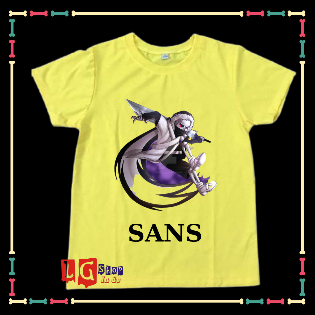 Áo thun hình bé sans undertable- biệt đội gangster cho bé trai