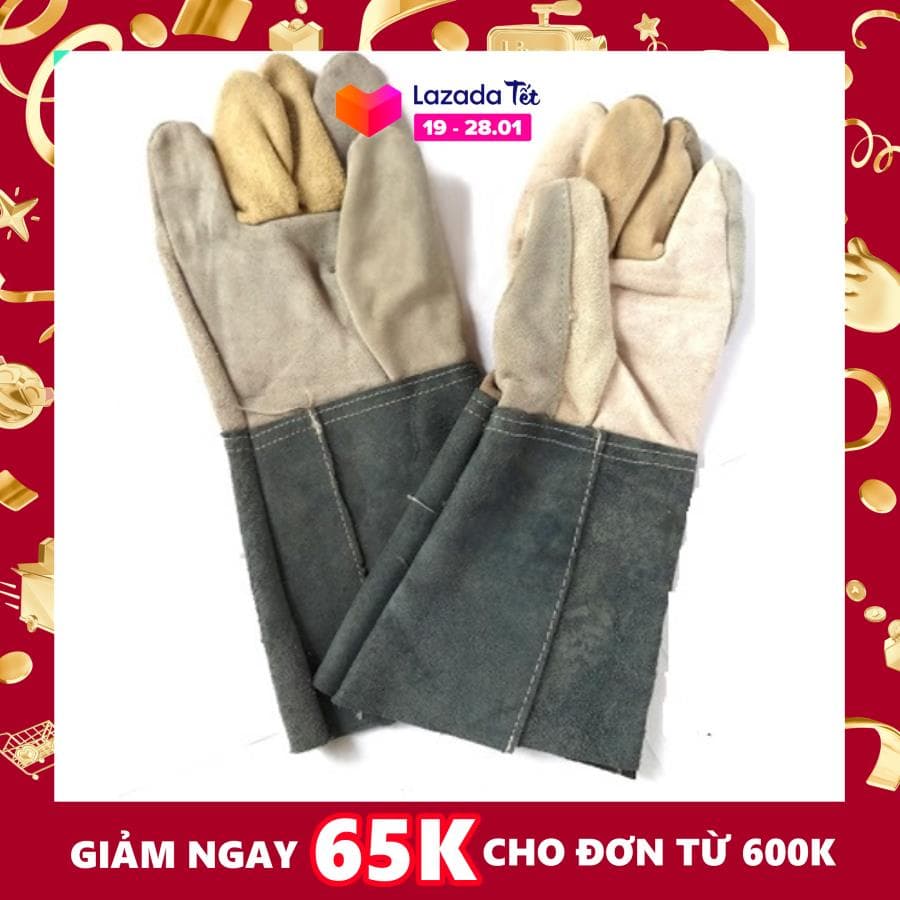 Combo 2 đôi găng tay da hàn chịu nhiệt dùng cho thợ hàn bảo hộ lao động