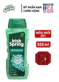 USA Sữa Tắm nam Irish Spring Deep Action Scrub 532ml có hạt matxa - Mỹ thumbnail